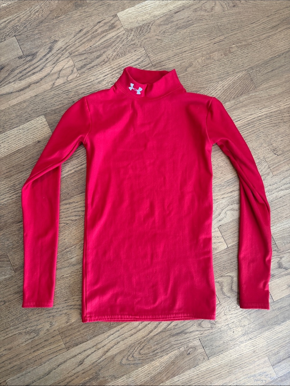 Under Armour Kids Red Long-Sleeve Mock Neck Top size youth medium